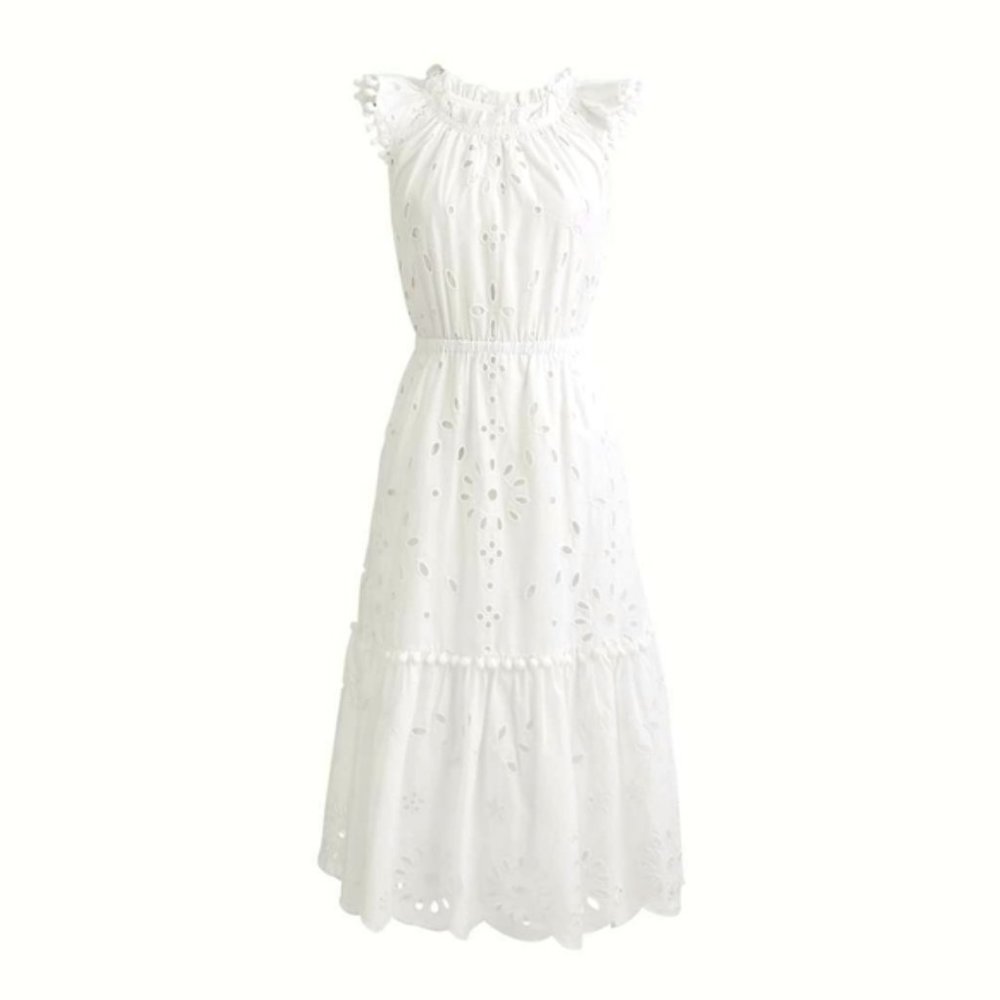 J Crew Eyelet midi dress NWT